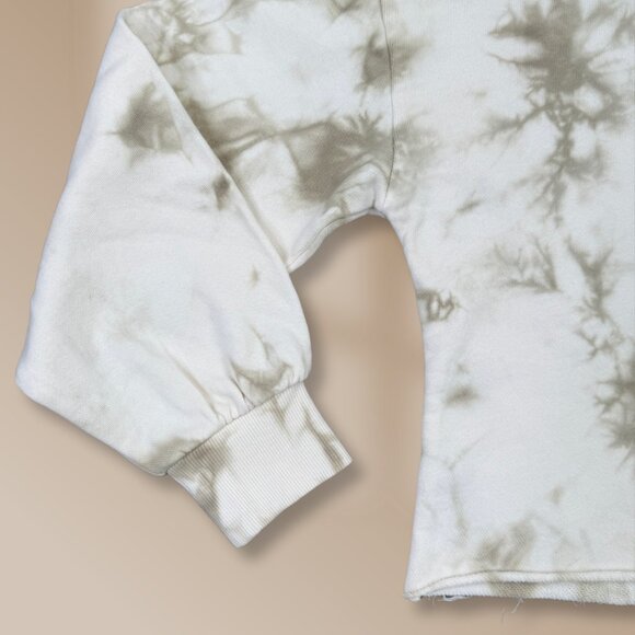 🤎 Z Supply Kids Beige/Cream Tie Dye Cropped Sweatshirt Long Sleeve | Size 12-14 - Picture 7 of 7